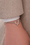 Bracelet gros maillons argenté - Chic et intemporel